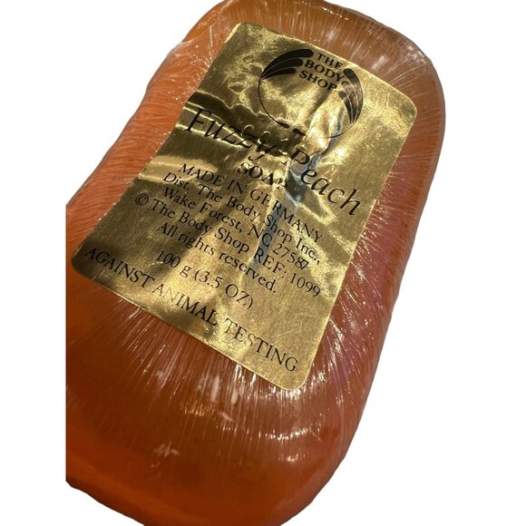 Vintage NOS The Body Shop Small Curved Back Brush With Fuzzy Peach Soap‎ Bar - Picture 3 of 12